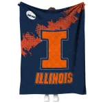 illinois fighting illini paint trail blue quilt blanket best selling