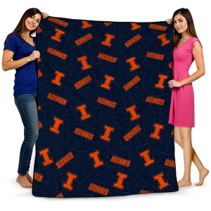 illinois fighting illini solid classic blue quilt blanket best selling