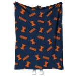 illinois fighting illini solid classic blue quilt blanket best selling