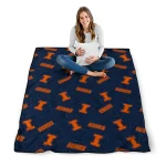 illinois fighting illini solid classic blue quilt blanket best selling