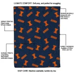 illinois fighting illini solid classic blue quilt blanket best selling