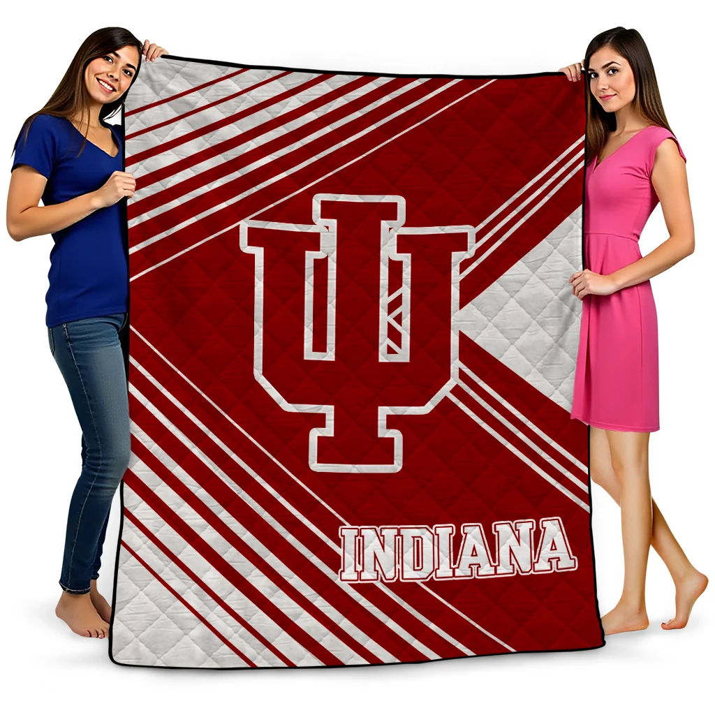 indiana hoosiers arrow layers red quilt blanket best selling