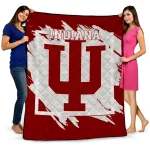indiana hoosiers block border red quilt blanket best selling
