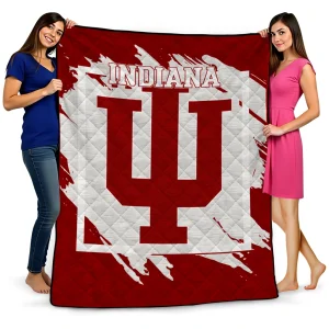 indiana hoosiers block border red quilt blanket best selling
