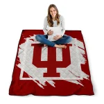 indiana hoosiers block border red quilt blanket best selling