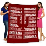 indiana hoosiers bold red quilt blanket best selling