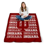 indiana hoosiers bold red quilt blanket best selling