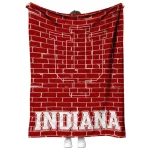 indiana hoosiers brick grid red quilt blanket best selling