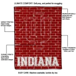 indiana hoosiers brick grid red quilt blanket best selling