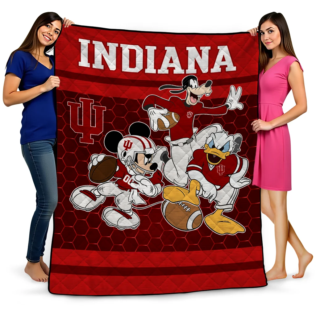 indiana hoosiers disney football red quilt blanket best selling indiana hoosiers disney football red quilt blanket best selling