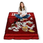 indiana hoosiers disney football red quilt blanket best selling