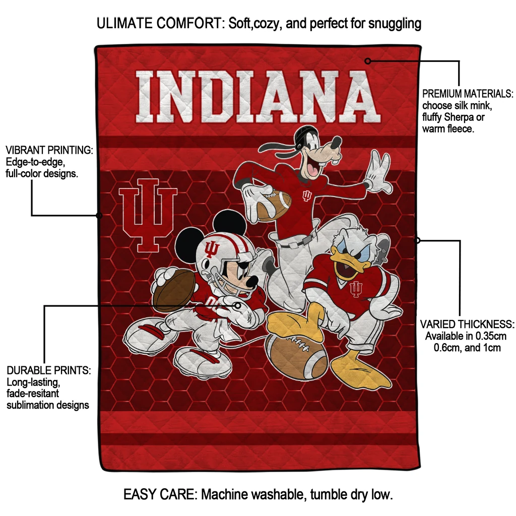 indiana hoosiers disney football red quilt blanket latest model indiana hoosiers disney football red quilt blanket latest model