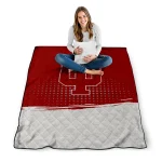 indiana hoosiers dot illusion red quilt blanket best selling