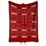 indiana hoosiers handdrawn stripes red quilt blanket best selling
