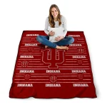 indiana hoosiers handdrawn stripes red quilt blanket best selling