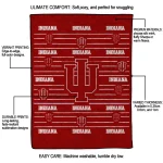 indiana hoosiers handdrawn stripes red quilt blanket best selling