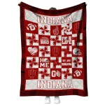 indiana hoosiers helmet heart red quilt blanket best selling