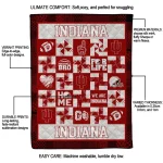 indiana hoosiers helmet heart red quilt blanket best selling