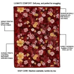 indiana hoosiers hibiscus foliage red quilt blanket best selling