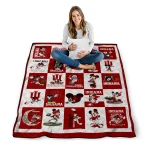 indiana hoosiers mickey mouse motif red white quilt blanket best selling