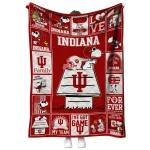 indiana hoosiers snoopy love red quilt blanket best selling