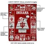 indiana hoosiers snoopy love red quilt blanket best selling