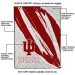 indiana hoosiers stroke art red white quilt blanket best selling