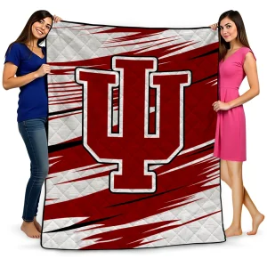 indiana hoosiers wild lines red white quilt blanket best selling