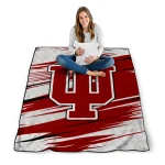 indiana hoosiers wild lines red white quilt blanket best selling