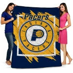 indiana pacers block border blue quilt blanket best selling