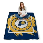 indiana pacers block border blue quilt blanket best selling