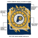 indiana pacers block border blue quilt blanket best selling
