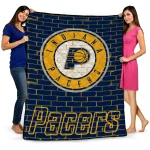 indiana pacers brick grid blue quilt blanket best selling