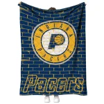indiana pacers brick grid blue quilt blanket best selling