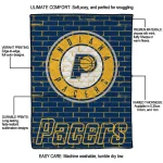 indiana pacers brick grid blue quilt blanket best selling