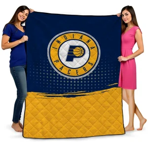 indiana pacers dot illusion blue quilt blanket best selling