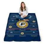 indiana pacers handdrawn stripes blue quilt blanket best selling