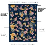 indiana pacers hibiscus foliage blue quilt blanket best selling