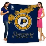 indiana pacers nba grunge blue quilt blanket best selling