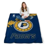 indiana pacers nba grunge blue quilt blanket best selling