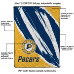 indiana pacers stroke art blue white quilt blanket best selling