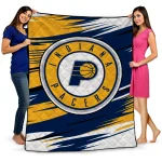 indiana pacers wild lines blue white quilt blanket best selling