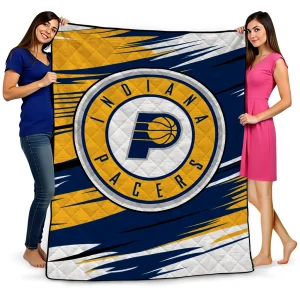 indiana pacers wild lines blue white quilt blanket best selling