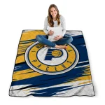 indiana pacers wild lines blue white quilt blanket best selling