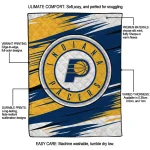 indiana pacers wild lines blue white quilt blanket best selling