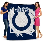 indianapolis colts block border blue quilt blanket best selling