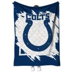 indianapolis colts block border blue quilt blanket best selling