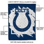 indianapolis colts block border blue quilt blanket best selling