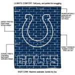 indianapolis colts brick grid blue quilt blanket best selling