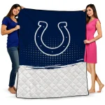 indianapolis colts dot illusion blue quilt blanket best selling